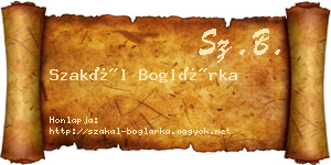 Szakál Boglárka névjegykártya